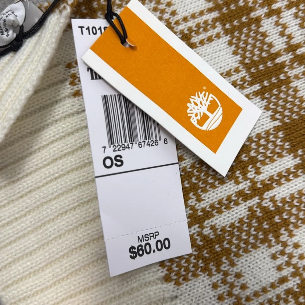 NWT Timberland Warm Winter Scarf‎ Cream and Golden Brown